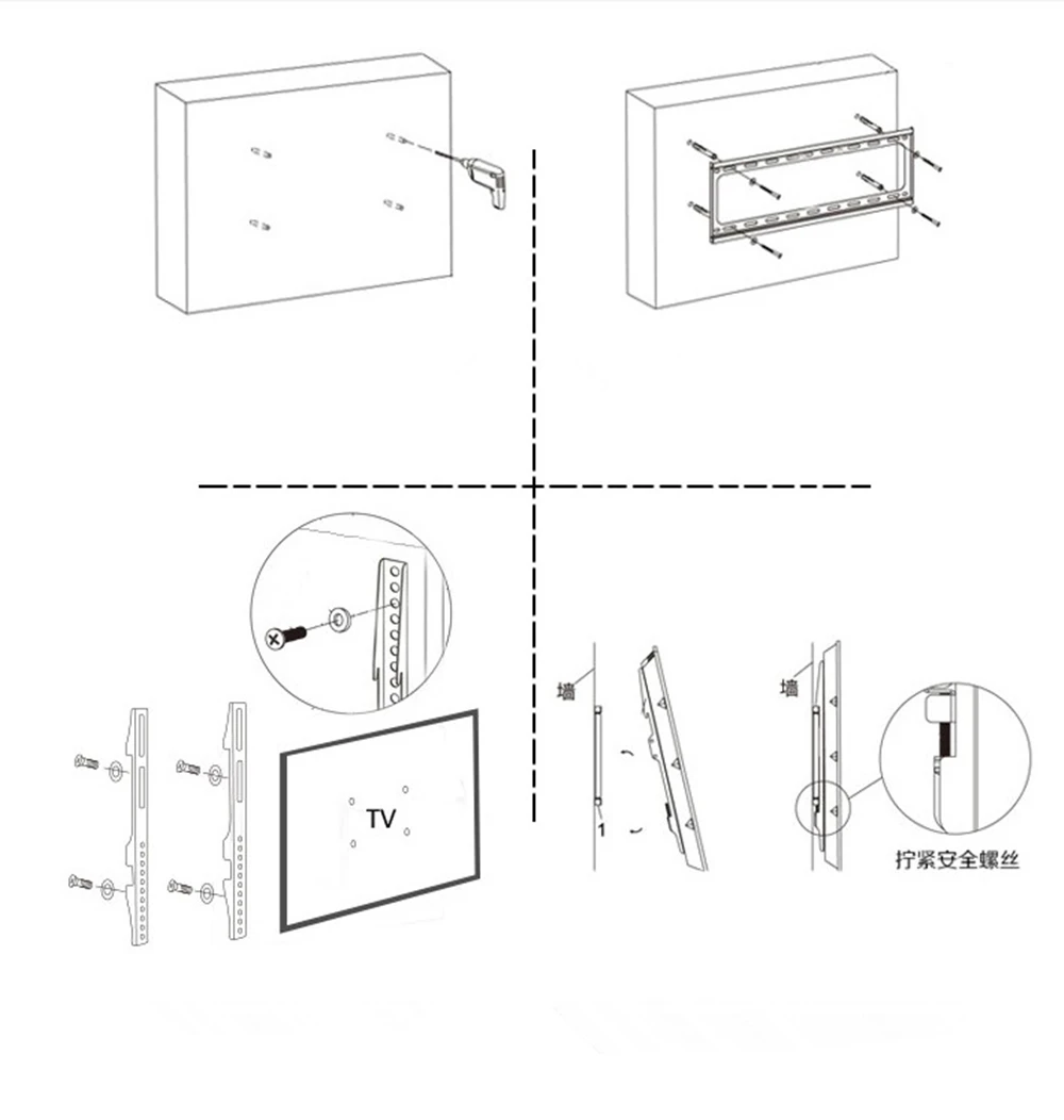 1 Soporte de TV para Pared  Fijo LCD LED Plasma Oled para Televisión de 26 hasta 70 Pulgadas 40kg.