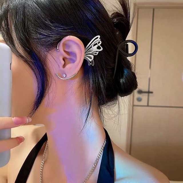 Shiny Zircon Butterfly Earcuff For Women Without Piercing Earrings 2022 Fashion Ear Clip Earrings Bride Wedding Jewelry
