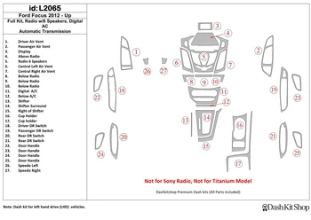 

Interior trim for Ford Focus 2012-UP. Set L2065.