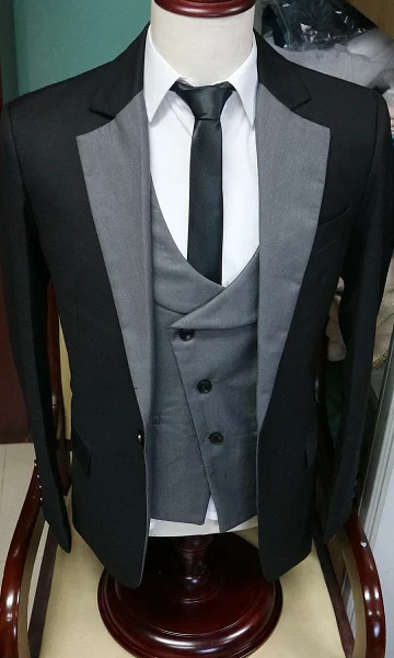 Latest Groom Wear Slim Fit High Quality Wedding Dress Business Suits Prom Party Suits Three Pieces Suit(Jacket+Vest+Pants)