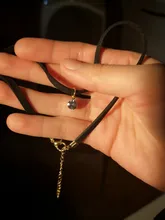 Gargantilla de Poputton con diamantes de imitación para mujer, joyería de terciopelo negro, gargantilla de cuerda, collar con colgante para mujer 2018