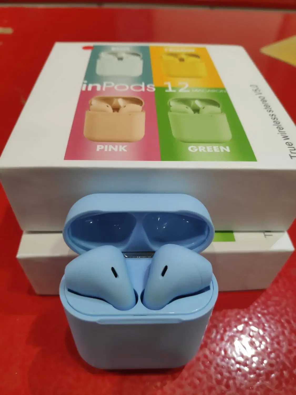Auriculares inalámbricos bluetooth inPods 12 с помощью губки Макарон 5,0 cajita bateria внешний аккумулятор на Airpods стерео cascos грех кабель сайт peques - Цвет: Синий