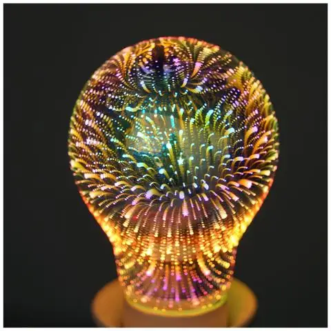 

LED Globe 3D Bulb Fireworks Decorative Color 3D Edison light bulb-A60
