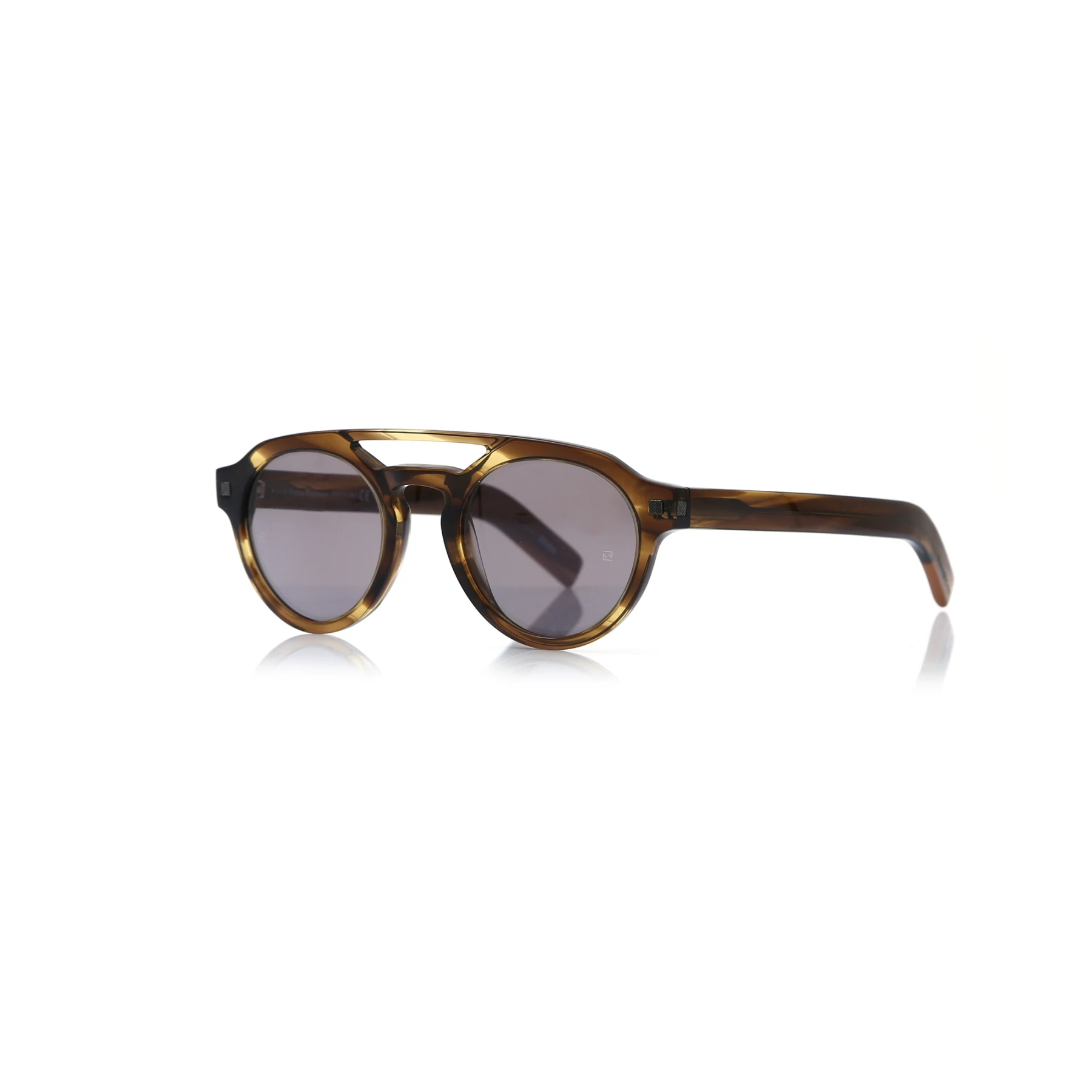 

Unisex sunglasses ez 0112 96c bone Brown organic oval aval 50-22-145 ermenegildo zegna