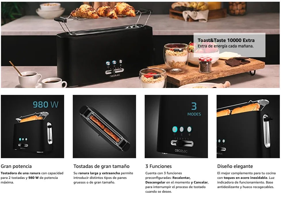 Toast&Taste Extra W Tostapane Cecotec