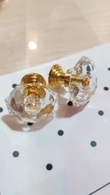 10 Uds acrílico Perillas de cristal tirador del cajón del armario perilla de manija de puerta en forma de diamante de la perilla de gabinete accesorio de muebles para el hogar sin tornillos
