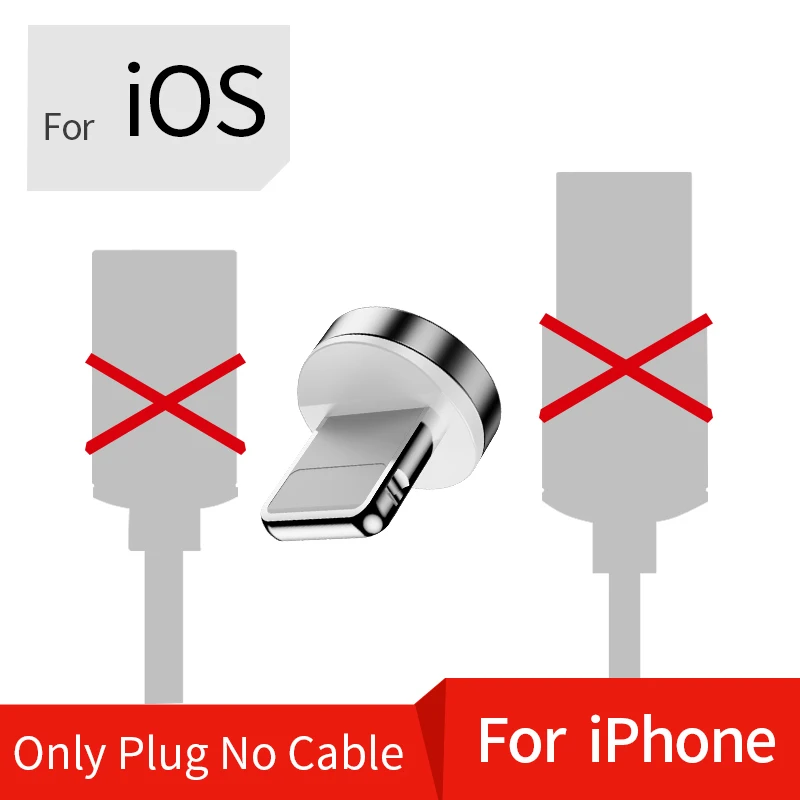 Udyr 1 м 2 м Магнитный СВЕТОДИОДНЫЙ модуль панели управления usb type C Магнитный кабель для быстрой зарядки для iPhone XS Max samsung магнитные кабели для мобильных телефонов - Цвет: Only ios plug