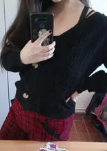 Cárdigan de invierno para mujer, suéter de cachemira de manga larga con cuello de pico, jerséis de punto, abrigo, 2021