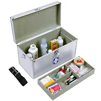 

-First aid box portable, large 40x20,5x22,5 cm, alu. Crossshoulder with handle.