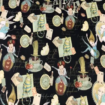 

Alice in the Wonderland cloth 100% cotton poplin