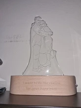 Night-Light Wooden-Base Text-Photo Christmas-Gift Customized Wedding DIY Holiday 