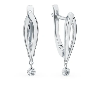 

Gold earrings with diamonds sunlight sample 585