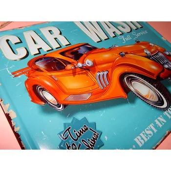 

Poster sheet METAL decoration wall garage CAR WASH Vintage decoration plate for room wall, living room, bar, garage
