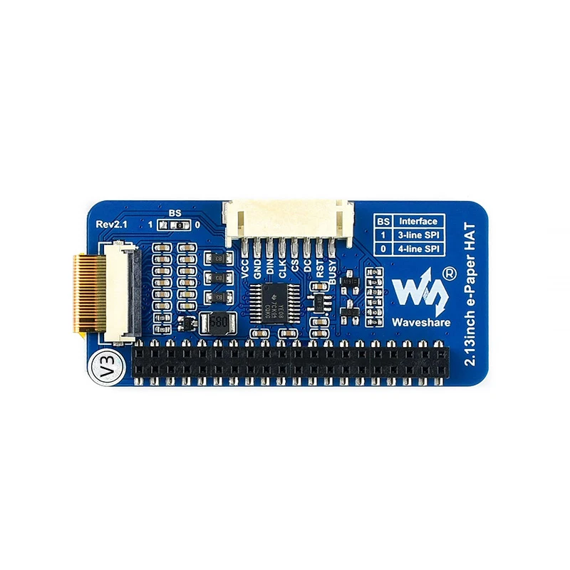 resolução de 250x122, tela e-ink de 2.13
