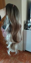EASIHAIR negro marrón dorado resaltar pelucas largo ondulado pelucas de pelo sintético con flequillo resistente al calor Cosplay pelucas para mujeres negras