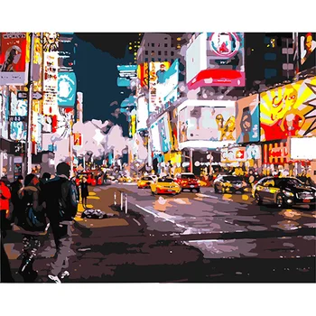 

"set for drawing"," by numbers", "drawing"," painting by number", "painting by number", "painting by number kits", "Evening New York","40 * 50cm"