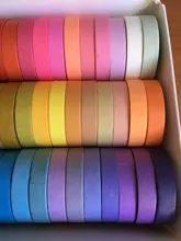 Conjunto de cintas Washi básicas, listones de colores sólidos arcoiris, autoadhesivos, para decoración y recortes, articulo de papelería para diario, 60 unidades por paquete