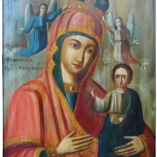 Тихвинская икона Божией Матери. Размер: икона 21х25
