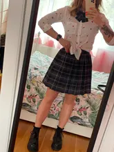 Faldas plisadas coreanas de cintura alta para mujer, minifalda Sexy gótica negra a cuadros, uniforme JK, ropa para estudiantes Y2K 90S, verano 2020