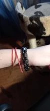 Pulsera magnética elástica de cuentas sencillas, brazalete de cuentas negras, joyería de salud