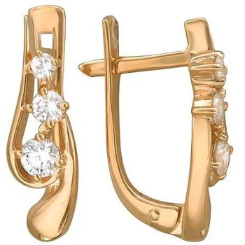 

Esthete earrings with 6 cubic zirconia Red Gold