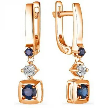 

Alcor earrings with sapphires and diamonds in red gold