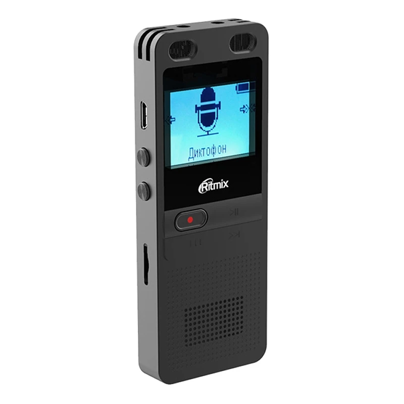Диктофон RITMIX RR-910 4GB black (Li-Ion 600 мАч, MicroSd, голосовая активация, таймер, шумоподавление)
