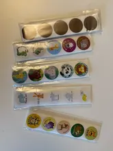 50-500 Uds animales originales pegatinas 1 pulgada etiquetas Etiqueta de recompensa para maestro de escuela niños smiley adhesivo de papelería