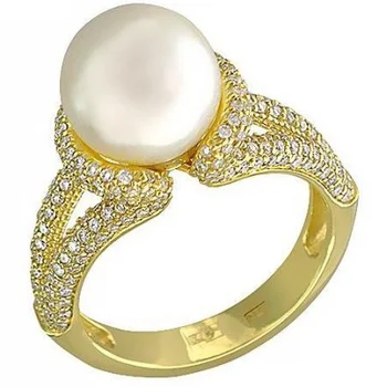 

Esthete ring with pearls and diamonds in 750 Yellow Gold