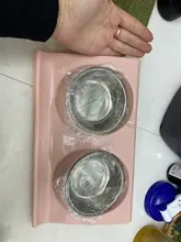 Double Dog Cat Stainless Steel Bowls Splash-proof Pet Food Water Feeder For Dog Puppy