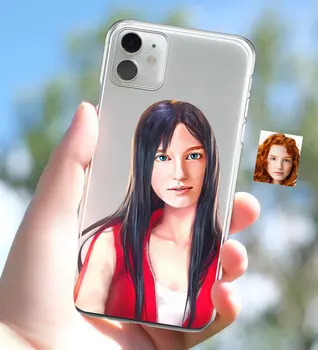 

Personalized Women 'S Abstract Caricature of iPhone 11 Thin Transparent Silicone Phone Kapağı-20