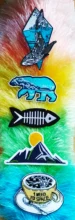 DIY Adventure Travel Patches For Clothing Mountain Camping Badge Space Stripe Iron On