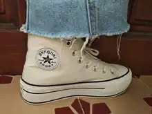 Zapatos de lona con plataforma de 4cm para mujer, zapatillas informales de encaje Retro, calzado de ocio transpirable para exteriores, Fotos reales