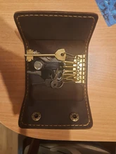 FANCODI-Llavero de cuero genuino Vintage hecho a mano para hombre y mujer, Funda de cuero para llaves, organizador de llaves