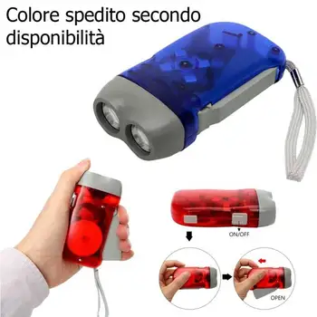 

2x Bulb flashlight rechargeable hand lever led Dynamo camping no batteries