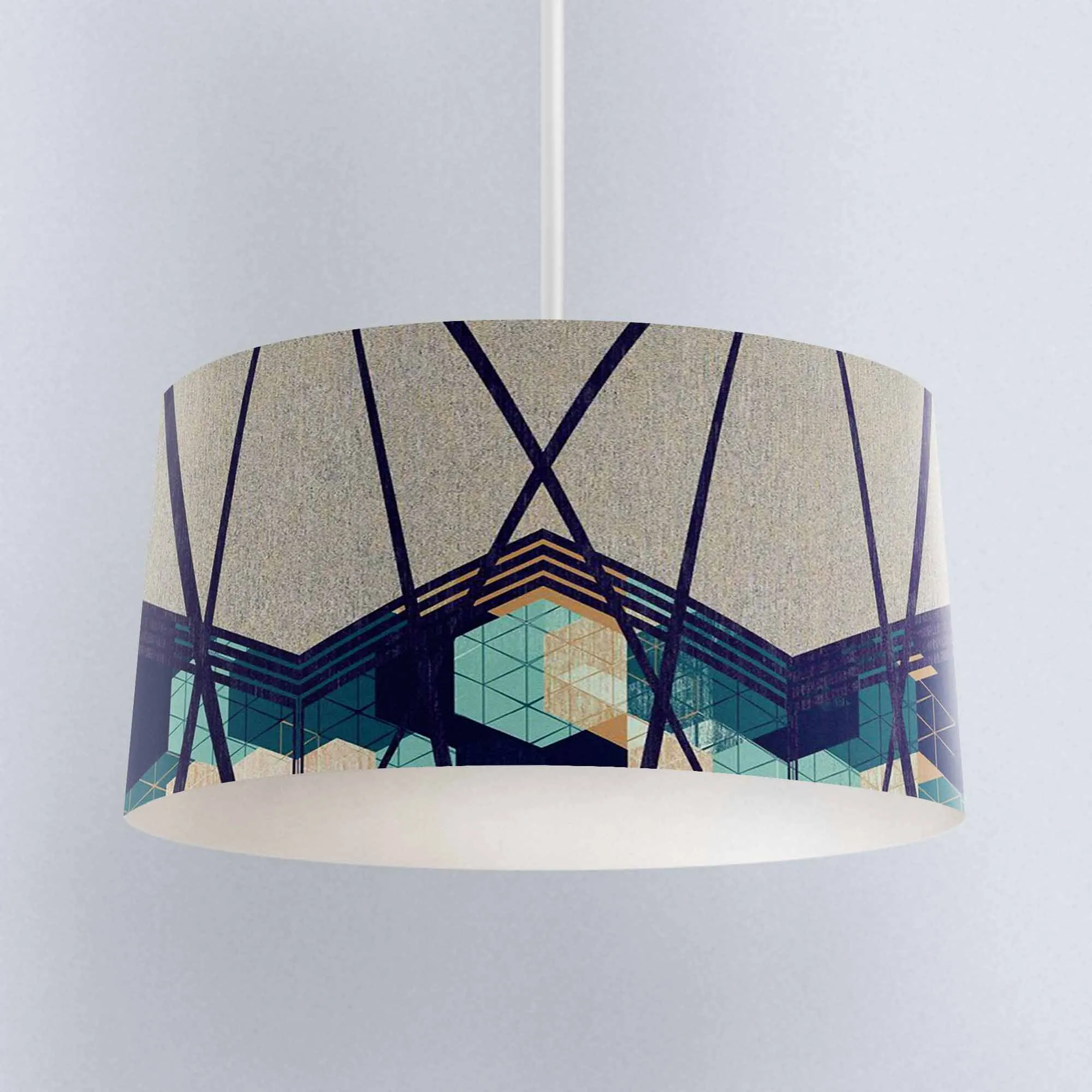 Stout Vechter vastleggen Anders Groen Blauw Abstracte Lijnen Geometrische Digitale Bedrukte Stof  Kroonluchter Lamp Drum Lampenkap Vloer Plafond Hanglamp Schaduw|Lampenkappen|  - AliExpress