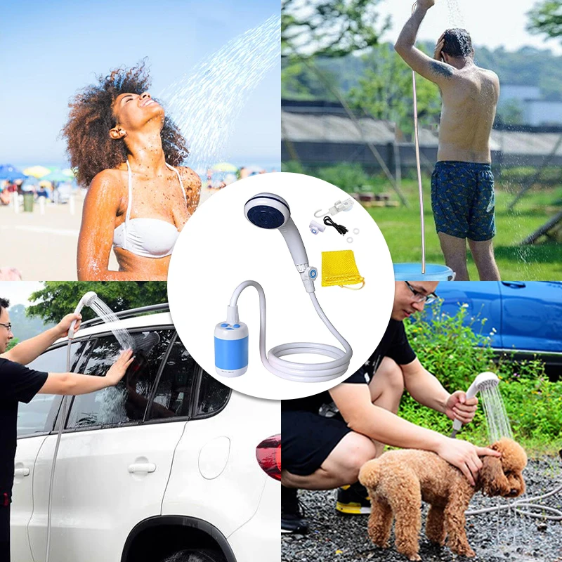 Camping Shower Set Portable Outdoor Shower Electric Hiking Water Bag For Travel Car Washing Camping Survival Equipment camping shower set