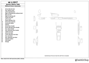 

Interior lining for Nissan Altima 1994-1994. Set L1317.