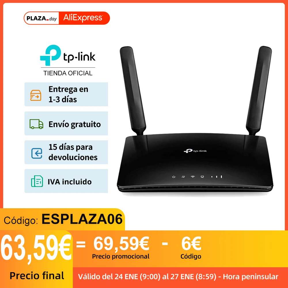 TP-LINK роутер с SIM-картой 4G беспроводной N до 300 Мбит/с Wi-Fi 32 устройств Порты LAN/WAN 2