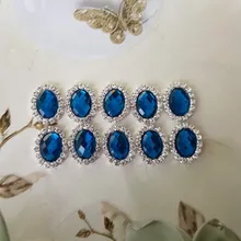 YWXINXI-Accesorios de joyería para manualidades, tablero de diamantes de imitación para invitación de boda, accesorios de ropa, ovalados, 16x20mm, 10 Uds.