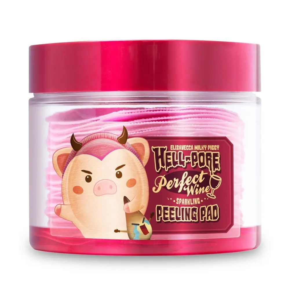 Elizavecca Очищающие винные пэды Milky Piggy Hell-Pore Perfect Wine Sparkling Peeling Pad |