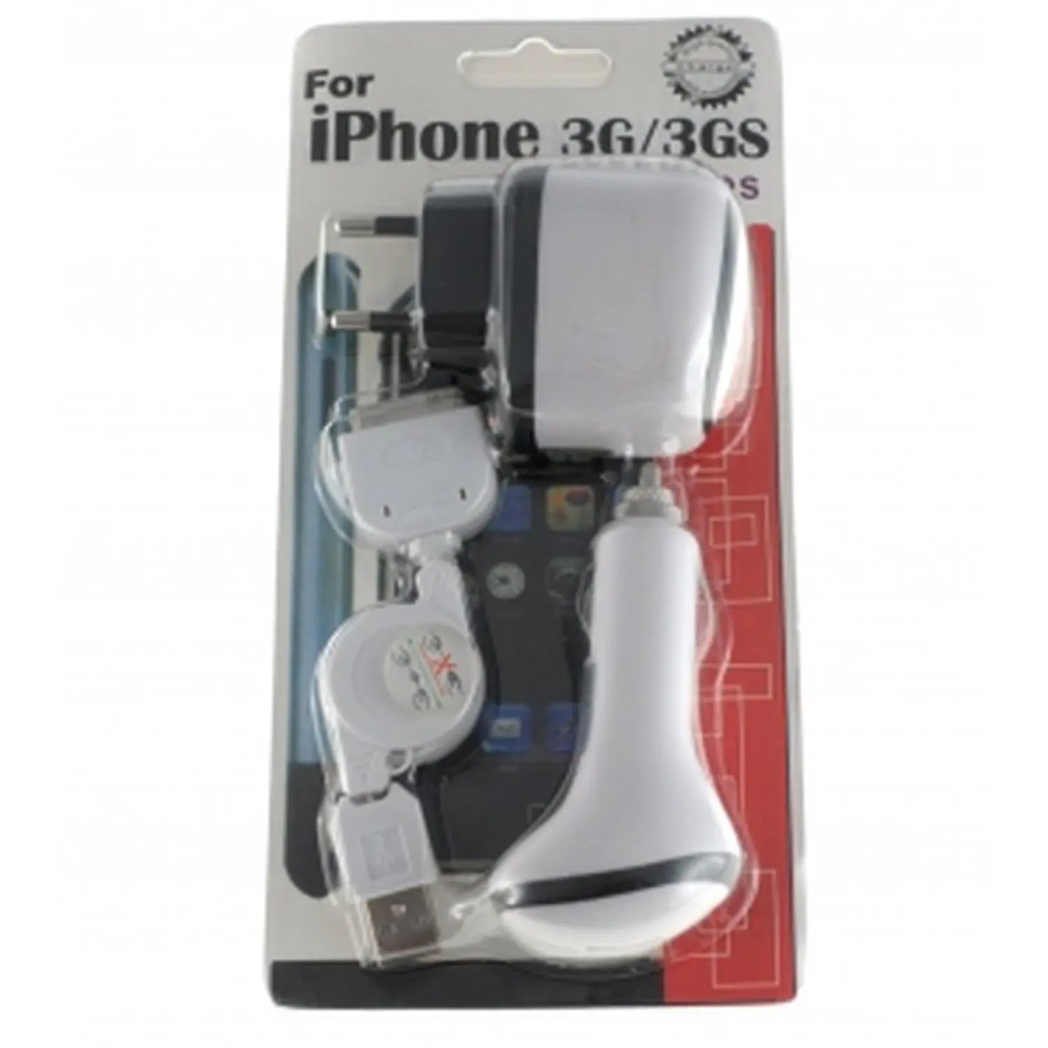 Упаковка 3 в 1 зарядные устройства для Apple iPod/iTouch/iPhone/3G [зарядное устройство +