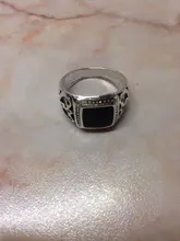 Anillo de navidad plateado para hombre, anillos de esmalte cuadrado y negro, joyería fina, alta calidad, 8-11