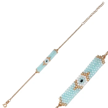 

Silver 925 Set Light Blue Miyuki Bracelet