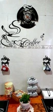 Coffee-Cup MURAL Wall-Stickers Quote Kitchen Heart Vinyl Home-Decor Restaurant Removable