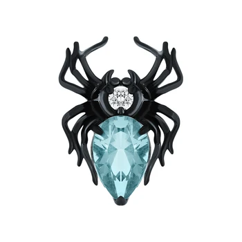 

Silver brooch with cubic zirconia and празиолитами sunlight sample 925