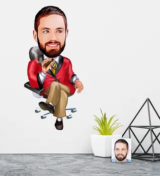 

Personalized Mr Boss Caricature Of Wall Sticker (50x70cm) 2
