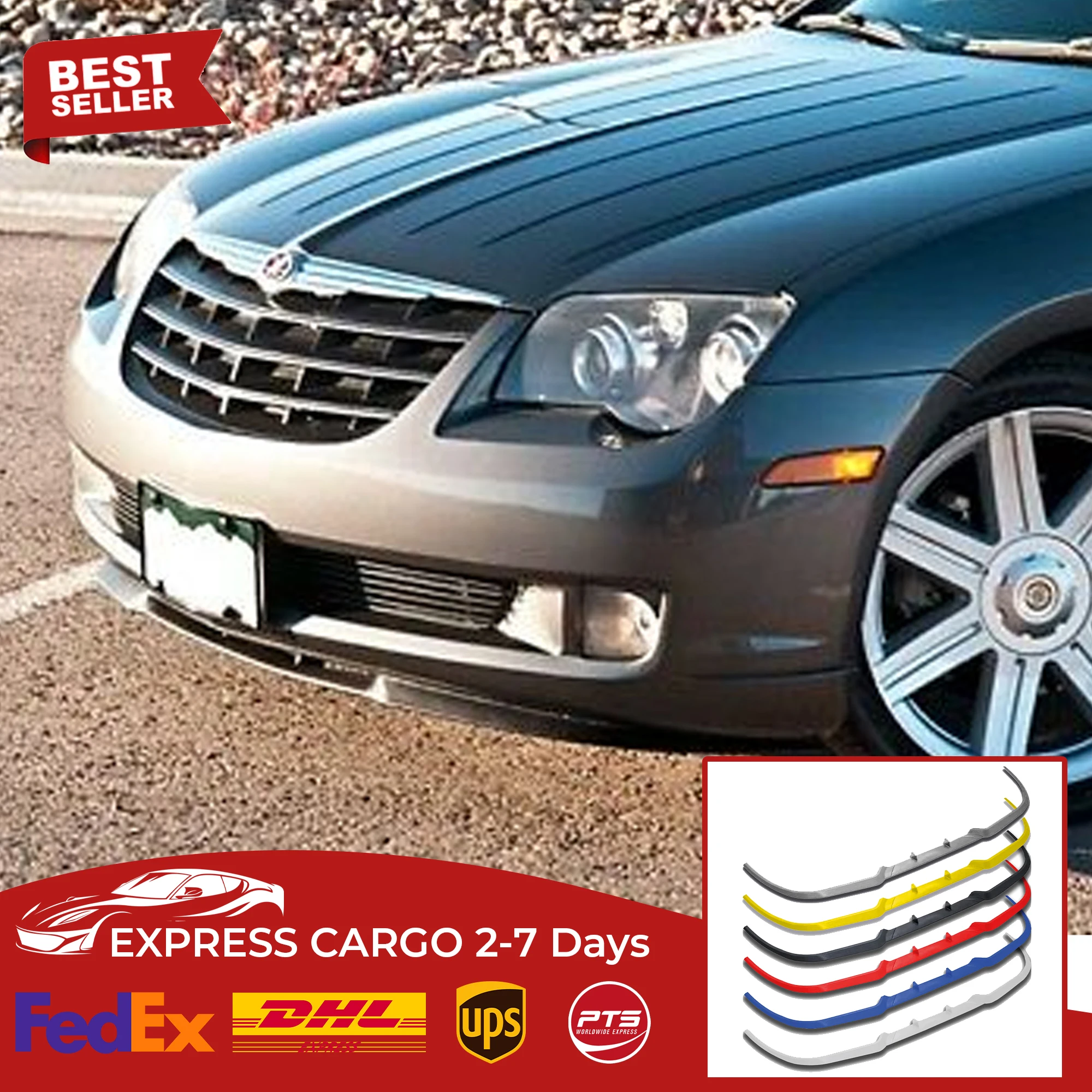 Per Chrysler Crossfire Cupra R Spoiler Anteriore Paraurti Lip Euro Spoiler Lip Universal 3 Pcs Body Kit