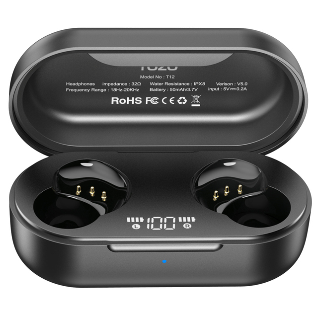 2500mAh Earbuds Wireless Charging Case for TOZO T12 Wireless Earbuds (NO Earbuds )