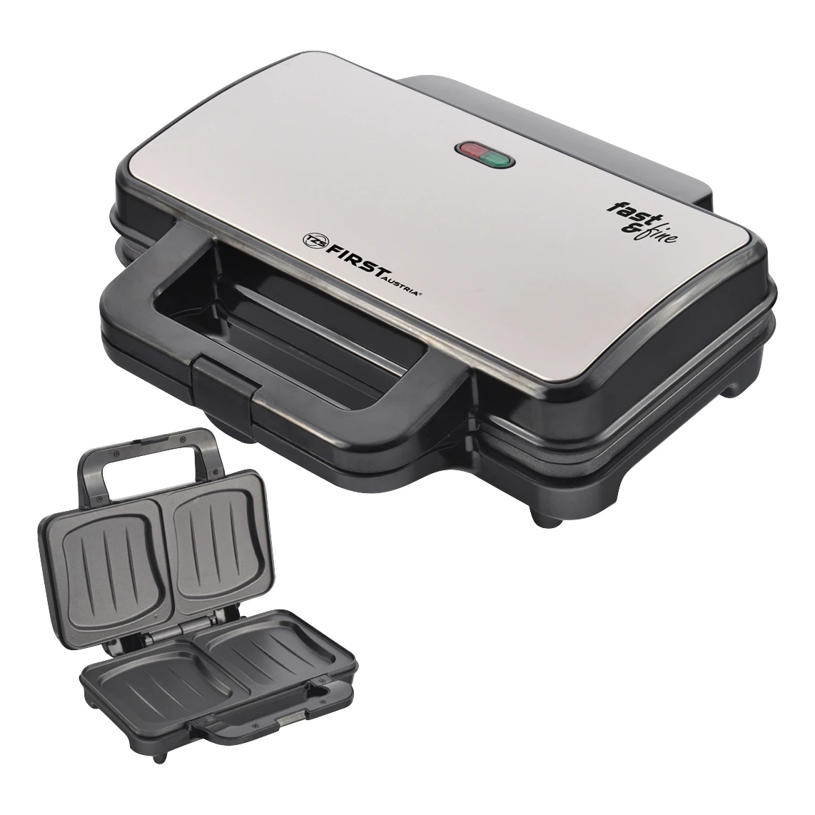 Сэндвич-тостер FIRST FA-5337-5 Black (Мощность 900 Вт, фиксатор ручек, световая индикация)